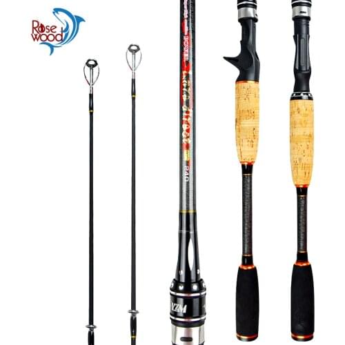 RoseWood Spinning Fishing rod 2.1m 2.4m 2 tips M/MH Power surf casting rods fast hard Fishing Pole for Bass Pike Fishing tackle