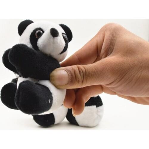 Souvenirs Abroad Small Stuffed Animal Panda Clip Plush Toy Doll Memo Clip Small Doll Small Gift For Foreigners 1Pcs