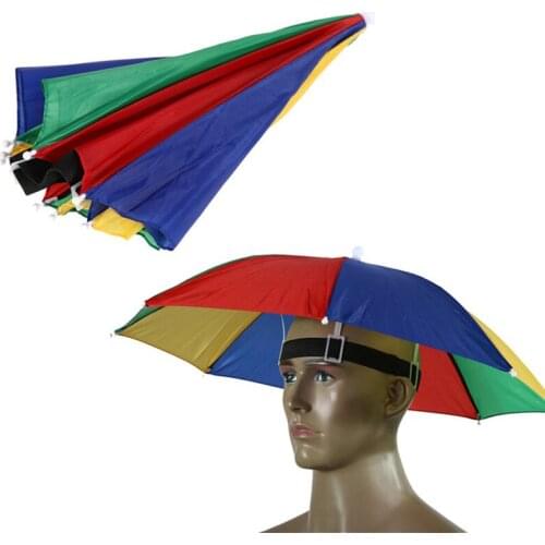 Universal Portable Rain Umbrella Hat Foldable Outdoor Pesca Sun Shade Waterproof Camping Fishing Headwear Cap Beach Head Hats