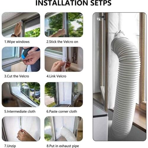 1PC Universal Window Seal For Portable Air Conditioner Sealing AC with Zip Fastener Works With Every Mobile Air-Conditioning