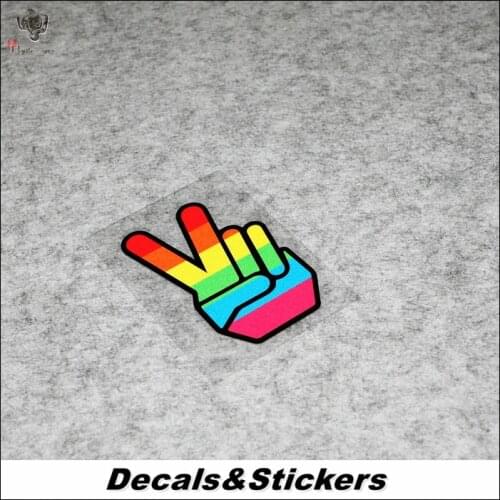 NO.L104 Colorful Hand Victory 3M Reflective Modified Stickers Car Glass Helmet Waterproof MOTO GP Decals Racing Motorcycle