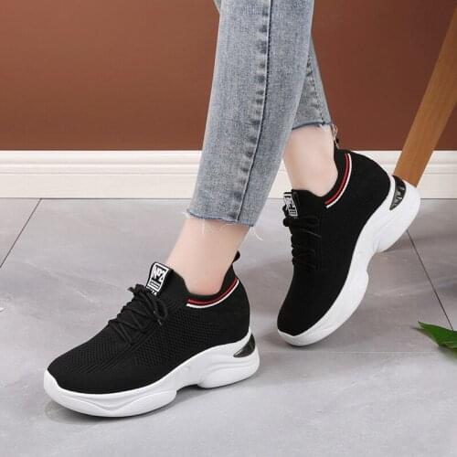 Chunky sneakers womens height increased by 4 cm womens step shoes 2020 walking breathable thick-soled sneakers women