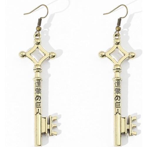 Anime Attack On Titan Drop Earring Classic Metal Vintage Gold Fashion Earring For Women Cosplay Party Cool Jewelry Accessories