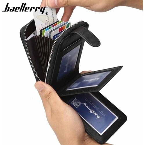 Baellerry Men Wallets Short Desigh PU Leather Brown Card Holder High Quality Vintage Male Purse Coin Holder Brand Men Wallets