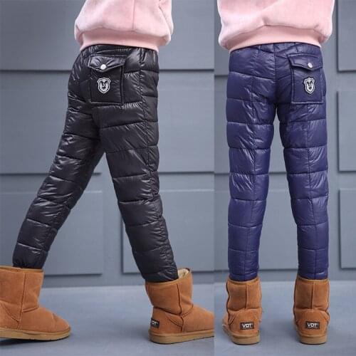 The Boys and Girls Winter Children Pure Warm Hand Wear Trousers of Cotton Thickened Plug Pant 4-12 Ages Free Shipping