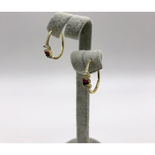 10pairs/lot Hot Selling Rainbow Cubic Zirconia Hoop Earrings Fashion Jewelry