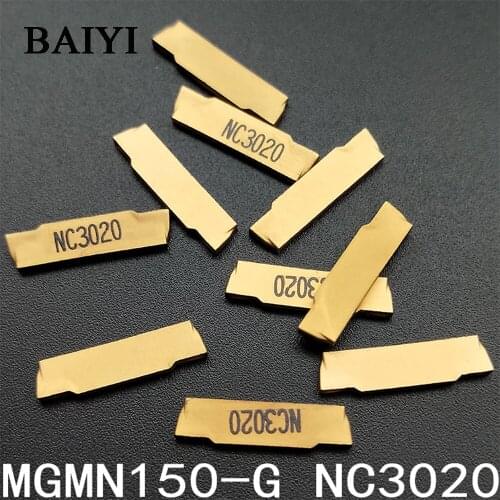 10pcs carbide inserts MGMN150-G NC3020 Grooving for steel turning tools grooving cutter