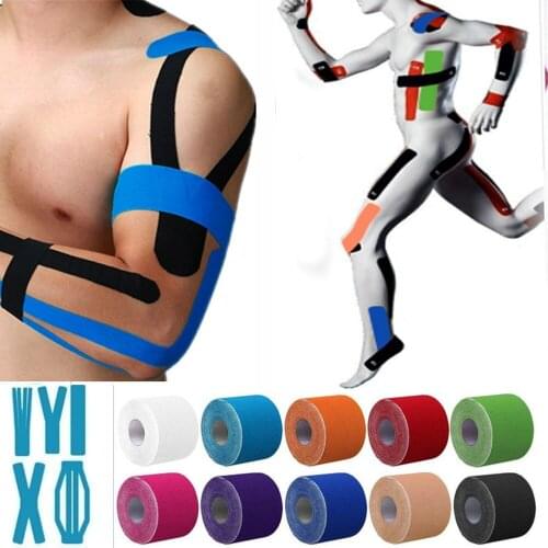 20 Pieces Elastic Bandage Cotton Adhesive Sports Muscle Bandage Care Physio Strain Injury Support Muscle Tape