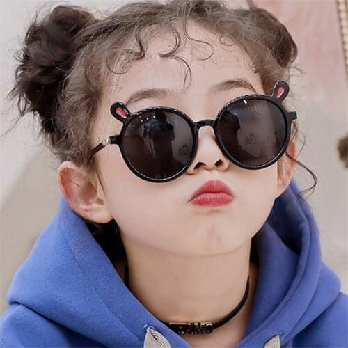 2021 Children Cute Cartoon Rabbit Shape Sunglasses Kids Round Glasses Baby Fashion Colors Sunglasses Boys Girls Eyewear UV400