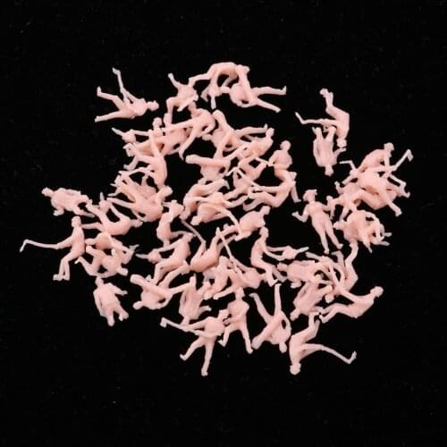 48Pcs 1/87 Scale Mini Plastic Worker People Action Figures Miniatures Model