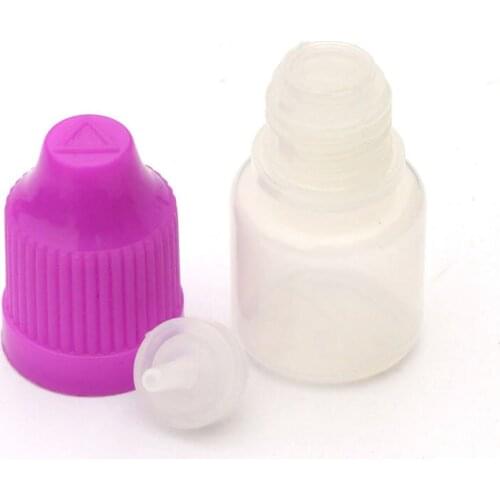 5pcs 3ml Empty Soft Plastic Dropper Bottle with Childproof Cap And Long Tip For Liquid PE Vial