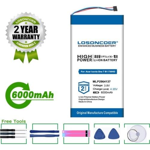 6000mAh For Acer lconia One 7 B1-730HD A1402 3165142P C2-X1-a8 A1402 B1-730HD-170L 1CIP3/65/138 KT.0010F.001 MLP2964137 Battery