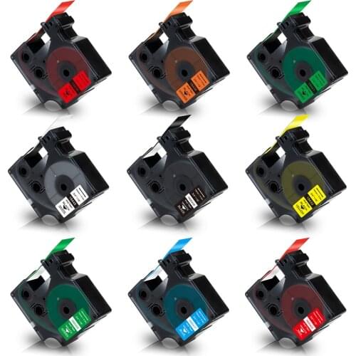 9 Color 18433 18445 Tape for DYMO Rhino Vinyl Label Tape 18433 1805436 18436 18439 18442 19mm for DYMO Printer Rhino 4200 5200