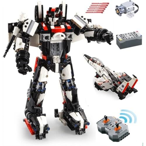 917 PCS RC Deformation Robot Fighter Bricks Electric Building Blocks Technical Remote Control Kids Toys Boys Gifts