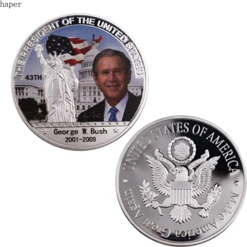 US 43th President George W. Bush Silver Coin Home Decorative Art Crafts American Challenge Coin