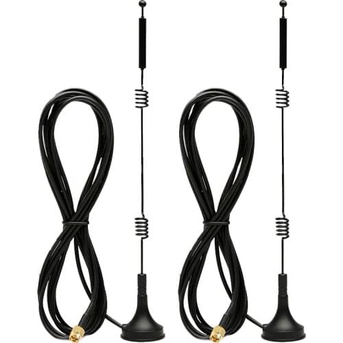 2PCS WIFI Antenna 2.4G / 5.8G 12dBi Dual Band Magnetic Base Antenna SMA Male with 3M Cable for Router Camera Signal Booster