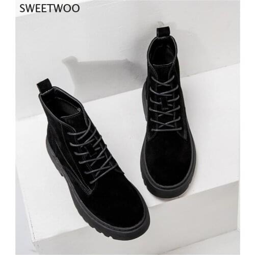 Ankle Boots Suede Leather Women Flat Platform Short Boots Ladies Shoes Fashion Autumn Winter Boots