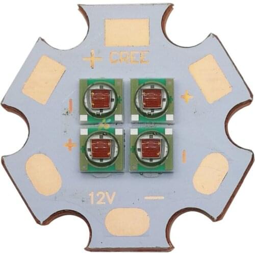 Cree XPE XP-E 4 Chips 10W Photo Red 660nm Far Red 730nm 5V/10V LED Emitter Bulb with 20MM Cooper PCB