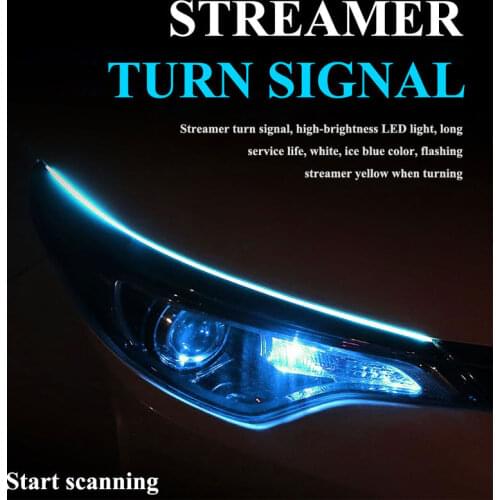 30-60CM DRL COB LED Flexible Universal Daytime Running Light Car Driving lamp turn signal waterproof 12v Waterproof Strip Auto