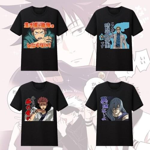 COSTAR Anime Jujutsu Kaisen Itadori Yuji Gojo Satoru Maki Zenin Funny Printed Soft Wearing Fashion T-shirt Harajuku Unisex Tees