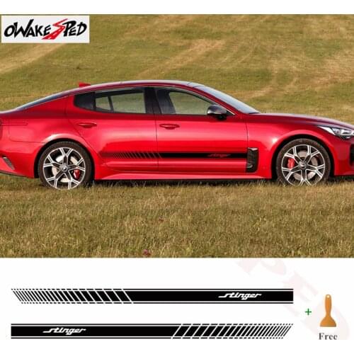Racing Lattices Graphics Sticker Car Sport Stripes Auto Door Side Skirt Vinyl Decals For KIA Stinger GT GTS