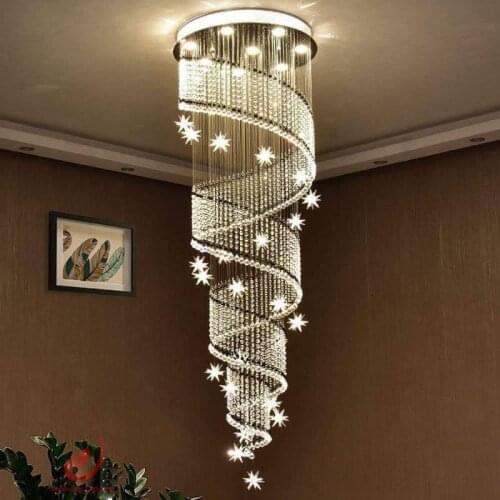 Spiral Crystal Chandelier Style, Modern Recessed Ceiling Lighting Fixtures, Nordic Living Room Bedroom Modern Restaurant