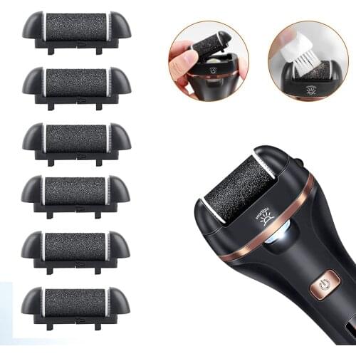 New 6PCS Foot Care Tool Heads Pedicure Hard Dead Skin Callus Remover Refills Replacement Rollers Foot Files Accessories