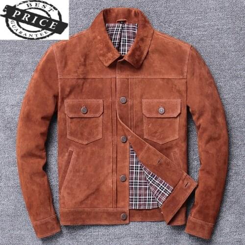 Genuine Winter 100% Leather Jacket Men Spring Autumn Chaqueta 2021 Natural Streetwear Fit Real Cow Leather Coat Mens 1222