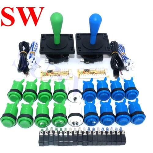 Jamma MAME 2Players DIY Kit for Happ style joystick with microswitch + 33mm American push button+USB Encoder+2Pin Wire Harness