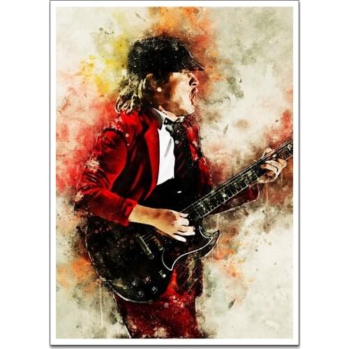 Canvas Print Angus Young Guitar Poster Decorative Picture Modern Wall Art Paintings Home Decor No Frame
