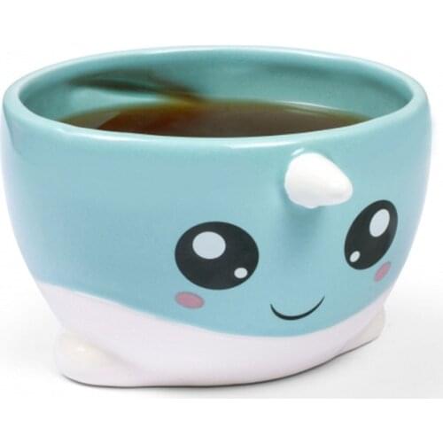 Creative Cartoon Whale Ceramic Mug Cute Coffee Cup Creative Porcelain Water Cup Handgrip Tea Cup Children Breakfast Milk Mug