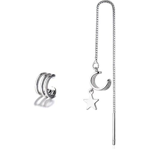 KISSLOVE New Korean Fashion Tassel Ear cuff Female Long Ear Line Chain Clip Earrings for Women Femme Sweet Jewelry