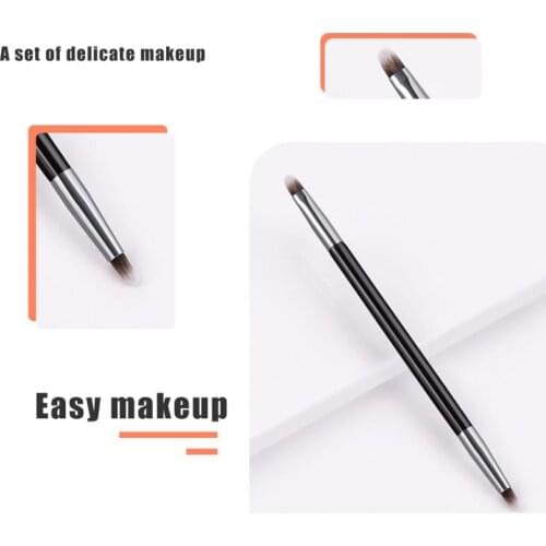 1pcs Single Double-headed Silver Black Color Lip Brush Concealer Brush Blending Brush Portable Professional Beauty Makeup Tool