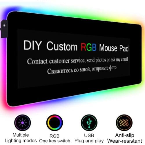 Computer Mouse Pad Anime DIY Mouse Mat Gamer Accessories Mousepad RGB Gaming Keyboard Desk Mat Pc Gamer Complete with Backlit