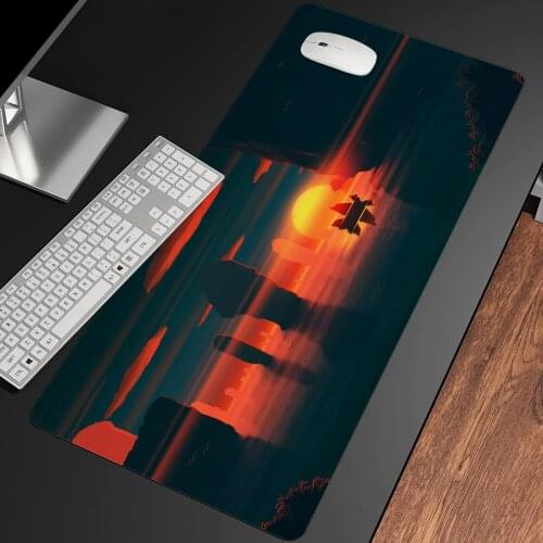 Sunset Tree Scenery Large Locking Edge Mouse Pad for Office and Home Quickly Notebook Computer Table Pad Keyboard PC Mousepad