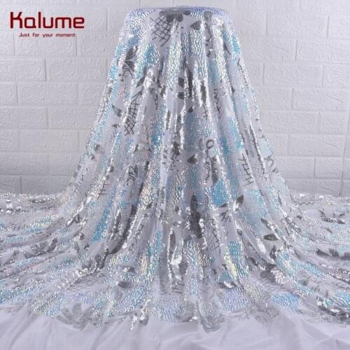 Top Selling African Lace Fabric White French Mesh Sequins Lace Fabric With Much Sequin For Wedding Party Nigerian Tulle Lace1889