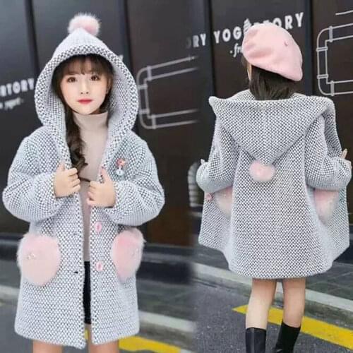 2019 Winter Girls Coats Long Sleeve Cotton Jackets For Girls Outerwear Children Girls Clothes Kids Coats Clothing 90CM-170CM