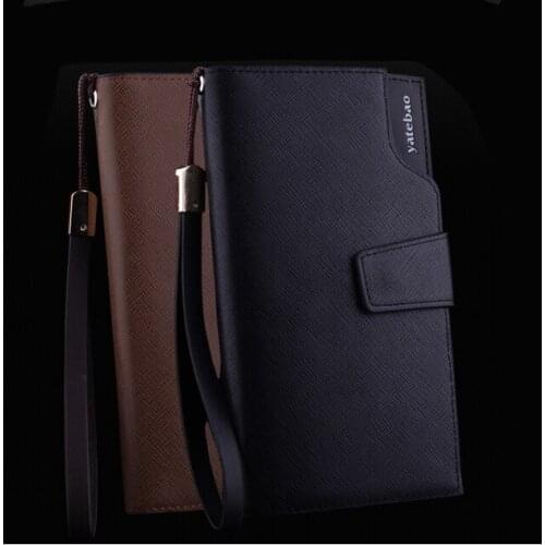 Hot Sale Fashion New Mens Wallets 2 Color Long Buckle Multifunctional ID Credit Card Holder Purse Clutch Wallet Wholesale Price