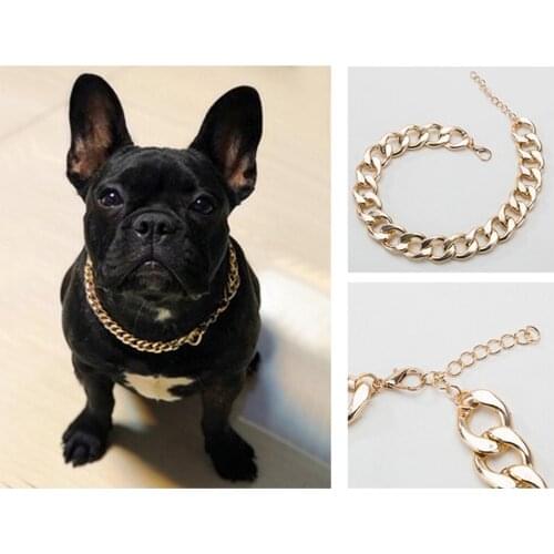 Metal Chain Pet Necklace Small Medium Pet Neck Collar Aluminum Choker Jewelry