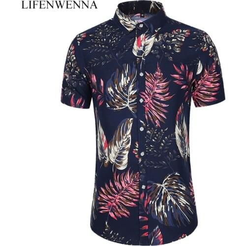 5XL 6XL 7XL Casual Beach Hawaiian Shirt Men Plus Size New Summer Mens Flower Shirts Fashion Floral Print Short Sleeve Shirt Man