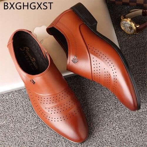 Corporate Shoes for Men 2020 Summer Italian Shoes Men Formal Loafers Suit Shoes Men Classic Brown Dress Zapatos Vestir Hombre