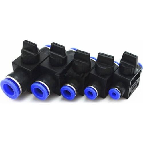 HVFF Pneumatic Hand Valve Quick Push in Connector Air Tube Hose OD 4mm 6mm 8mm 10mm 12mm Air Flow Control Regulator