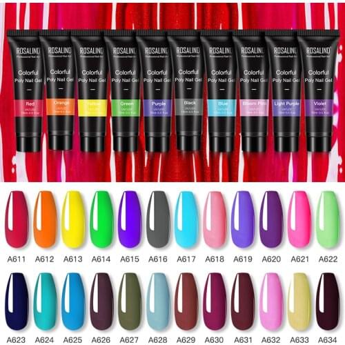 ROSALIND Colorful Poly nail Gel Gel Nail Polish For Nail Art Design Poly Extension Gel All For Manicure Set Builder Gel kit