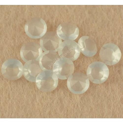 Sale 4mm 5A Translucent White Color Synthetic Glass Gems Loose Stone Round Shape Cut Lab Created Glass Beads For DIY Decorate