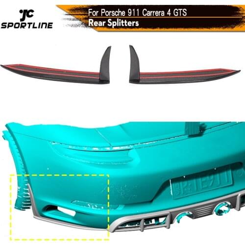 Carbon Fiber Rear Bumper Splitters for Porsche 911 Carrera 4 GTS 3.0T 2017 2018 2019 Rear Bumper Diffuser Splitters Carbon Fiber