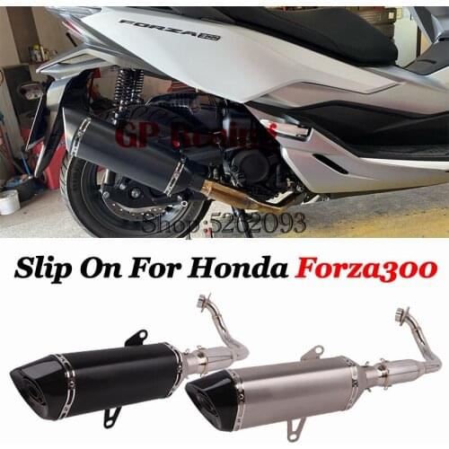 Slip On For Honda Forza300 2017-2019 Full Motorcycle GP Exhaust System Pipe Front Middle Link Laser Muffler Removeable DB Killer