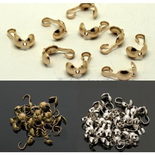 100/300pcs 9x1.5mm Silver Gold Color Metal Necklace Crimp End Caps Beads For Jewelry Making DIY Bracelet Accessories Wholesale