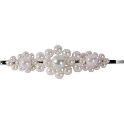 Simple temperament pearl clips Sweet temperament wild pearl hair clips Fashionable womens side clips