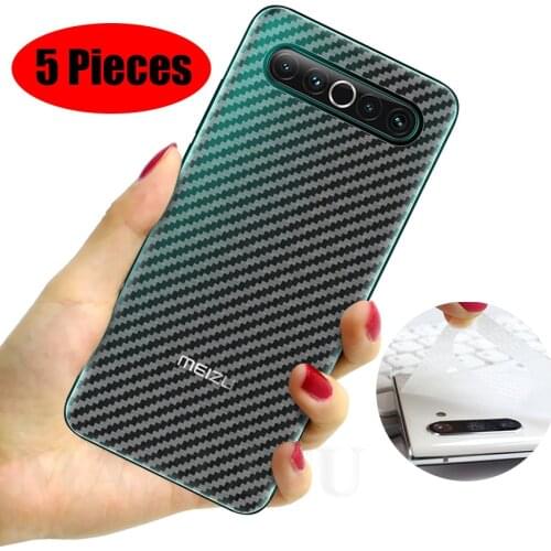 5Pcs/lot 3D Carbon Fiber Back Film For Meizu 17 Pro 16X 15 Lite Full Cover Protective Guard Screen Protector Meizu Note 9 M6s