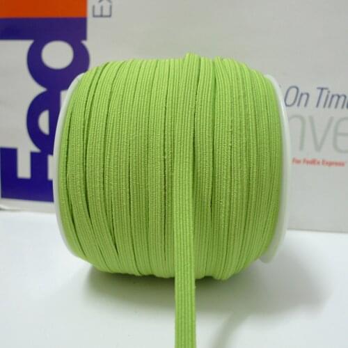 50 Meters 1/4'' 6mm #15 Lime Colored Skinny Elastic Webbing